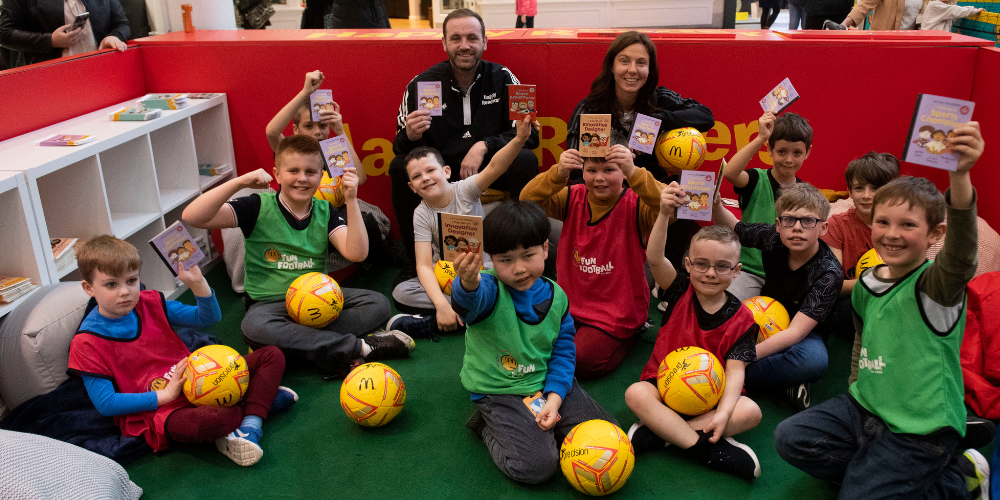 James McFadden and Rachel Corsie support McDonald's Happy Readers programme in Glasgow
