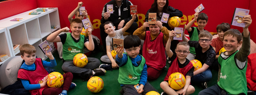 James McFadden and Rachel Corsie support McDonald's Happy Readers programme in Glasgow