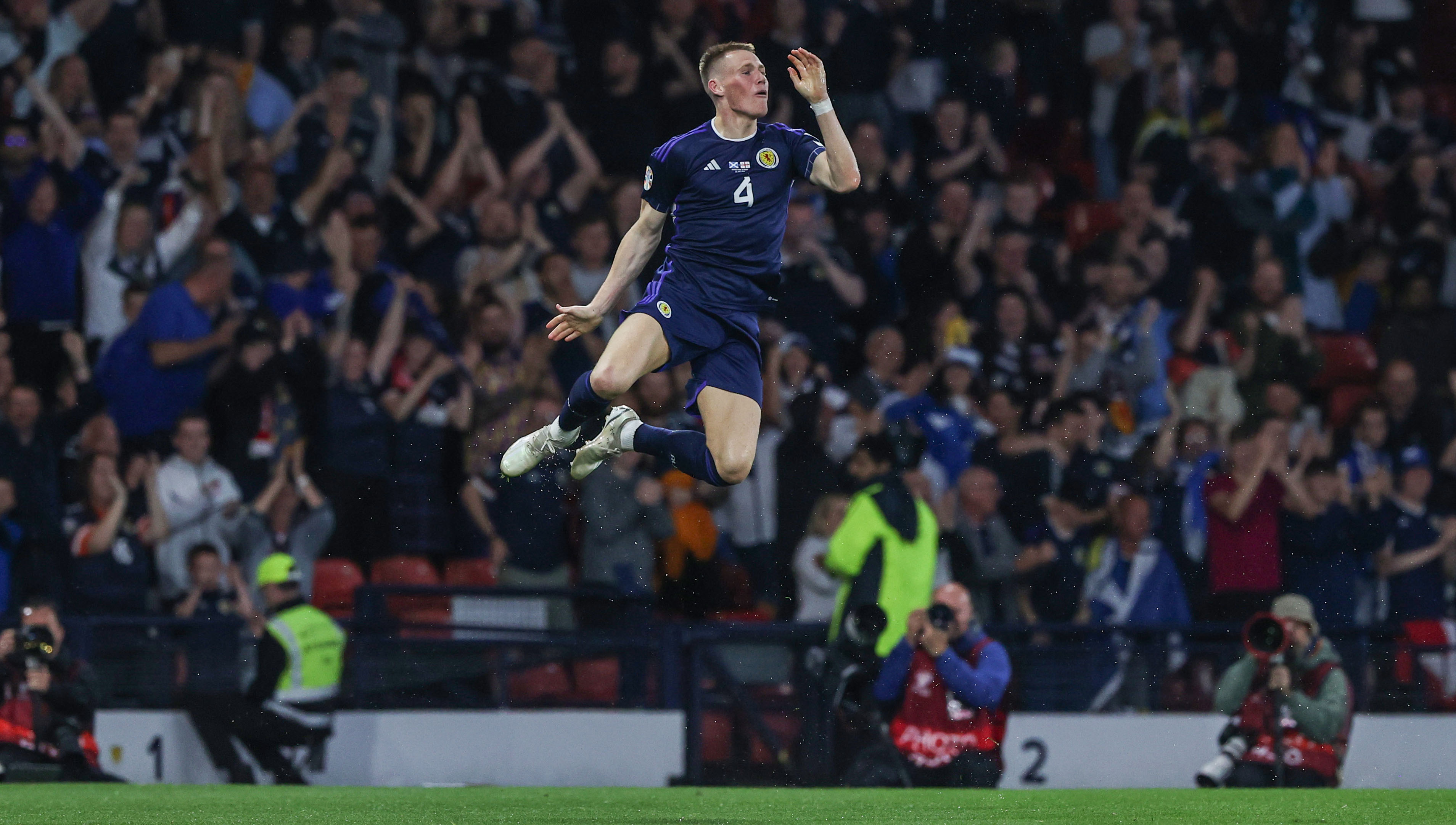 Scott McTominay celebrates his goal for Scotland