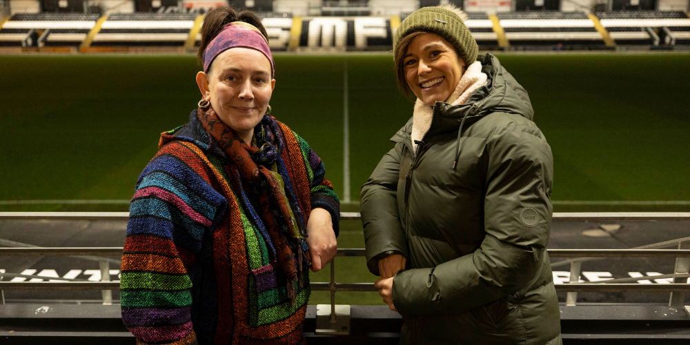 Norma Martin and Eilidh Barbour at St Mirren Park
