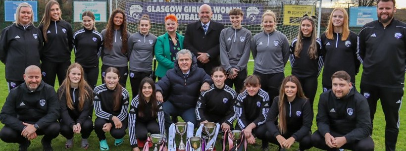 Glasgow Girls FC at facilities funding announcement