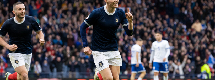 Scott McTominay celebrates scoring for Scotland