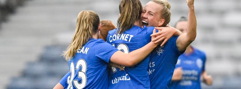 Rachel McLauchlan celebrates opening the scoring