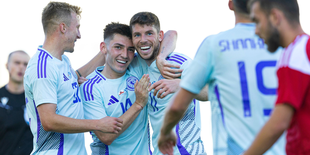 Ryan Christie celebrates scoring against Gibraltar