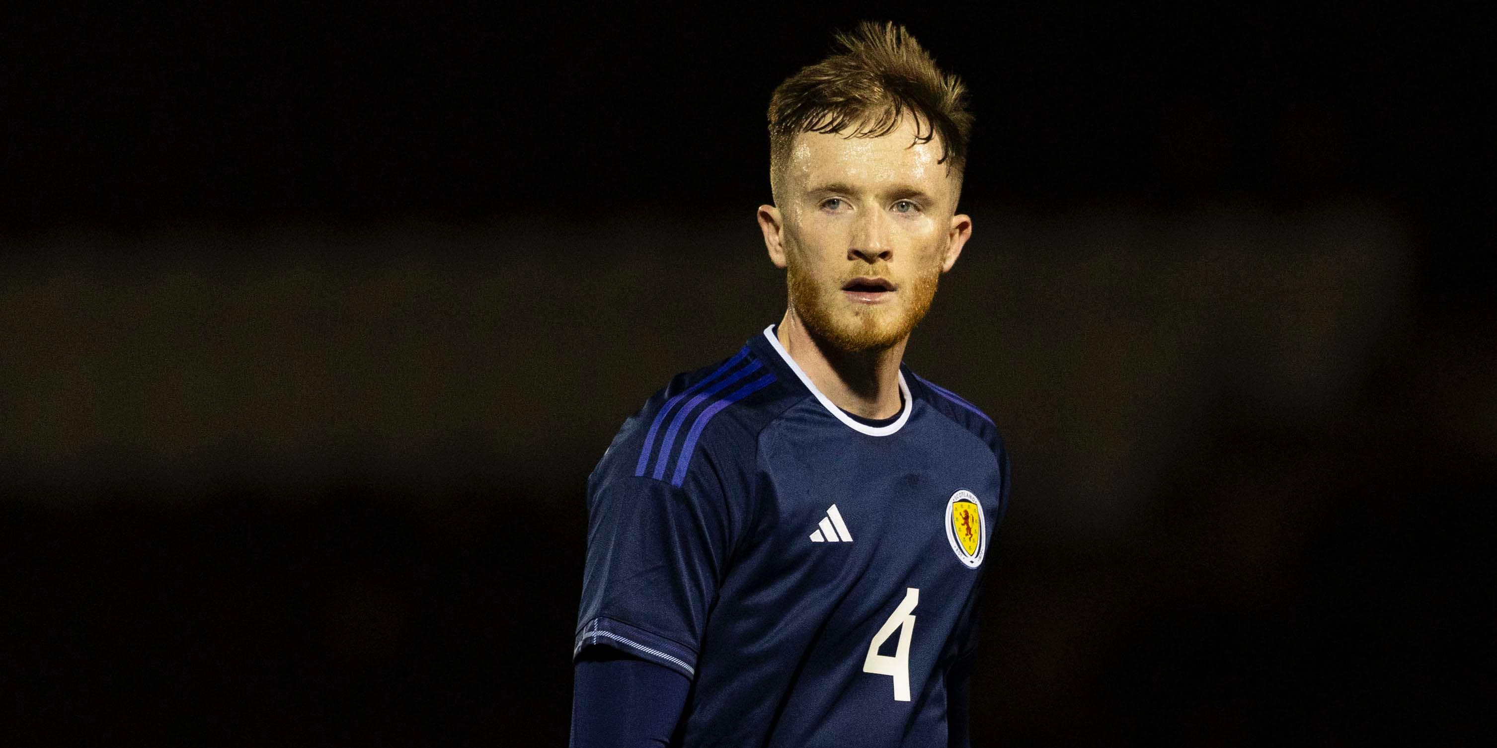 Liam Morrison playing for Scotland U21s