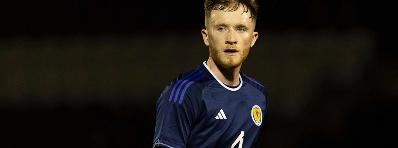 Liam Morrison playing for Scotland U21s