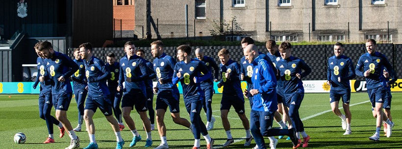Scotland players training for Portugal
