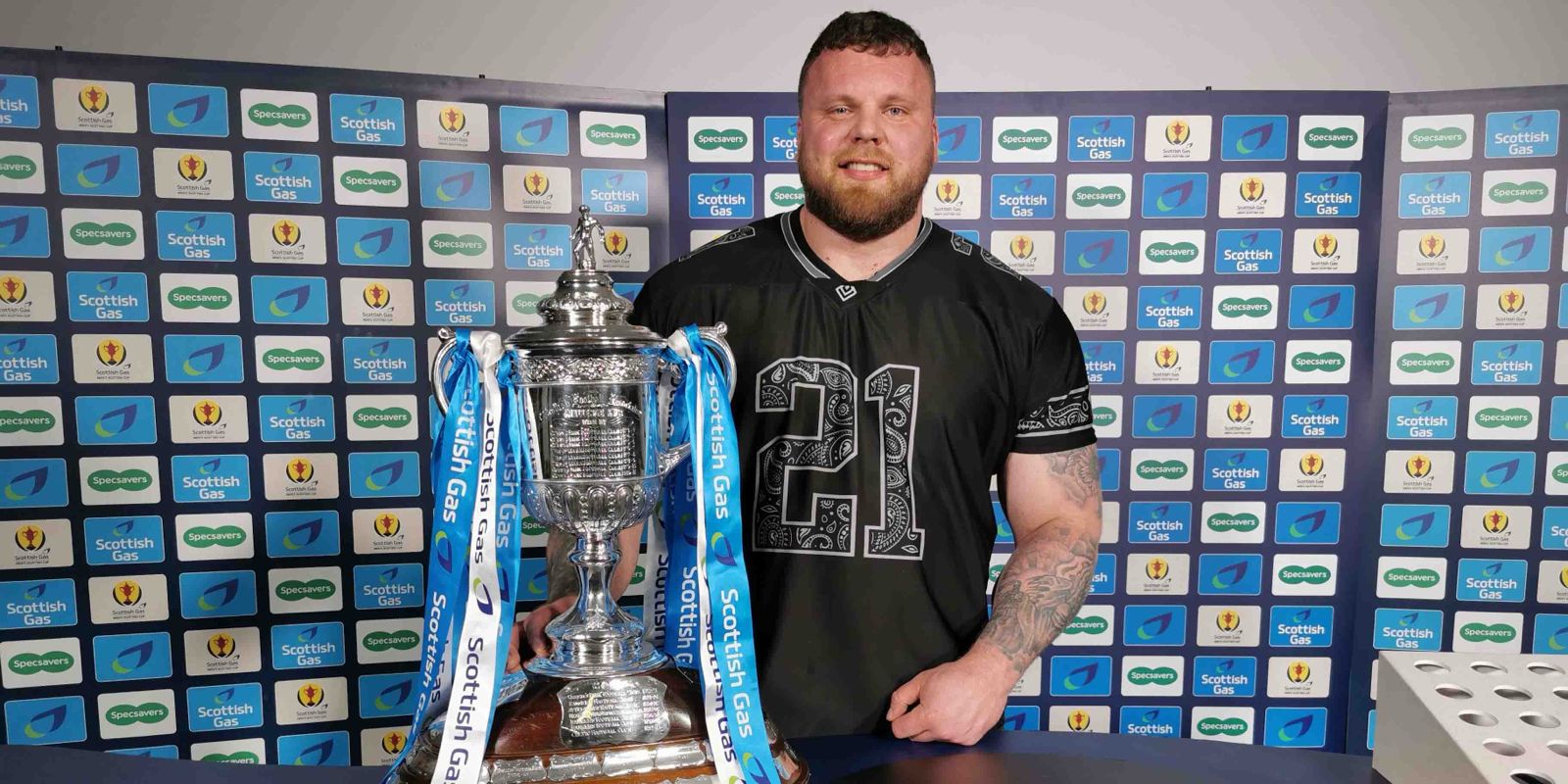 Tom Stoltman with the Scottish Cup