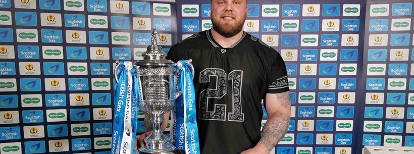 Tom Stoltman with the Scottish Cup