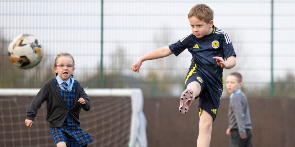 Children playing football