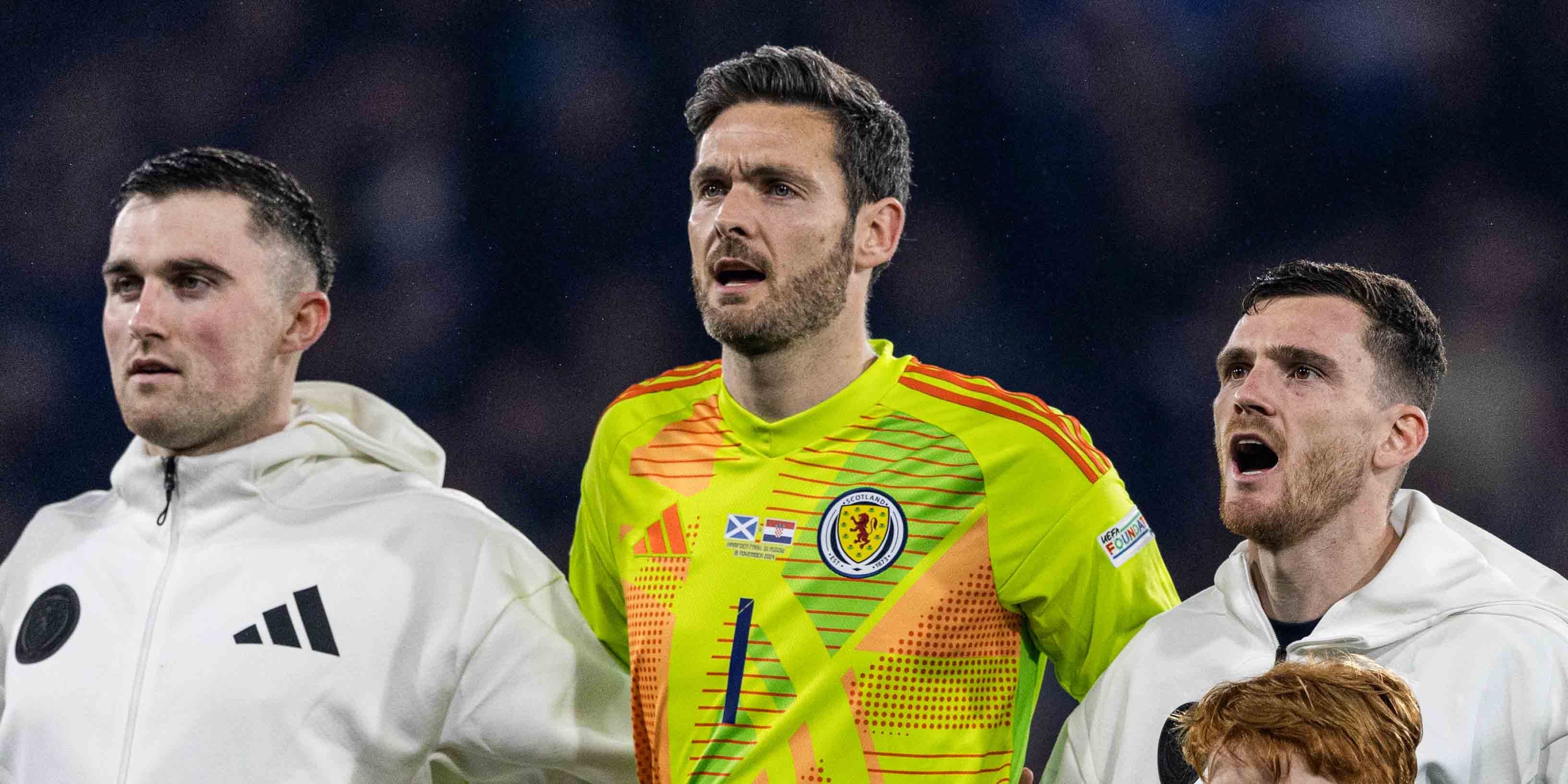 Scotland players line up