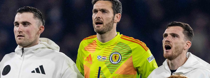 Scotland players line up