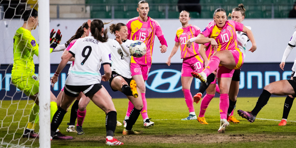 Kirsty Hanson tries her luck at goal