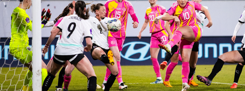 Kirsty Hanson tries her luck at goal