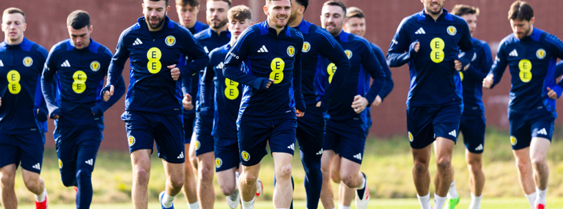 Scotland train ahead of the game against Greece