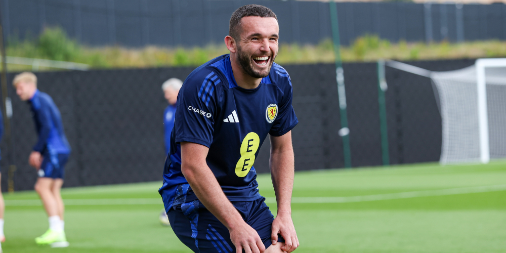 John McGinn in training with Scotland