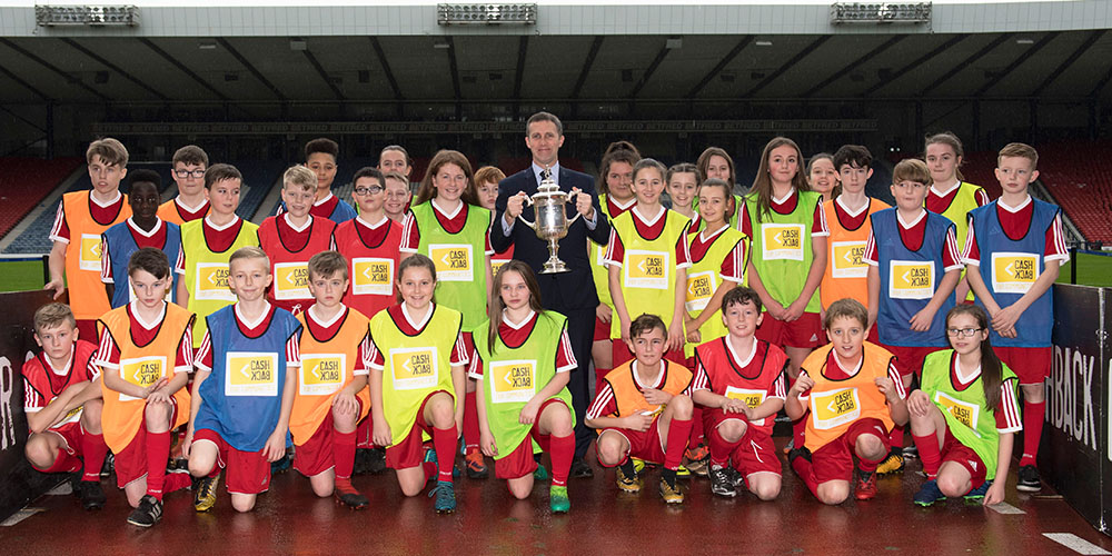 Michael Matheson, MP, at Hampden for a CashBack Scotland event