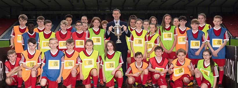 Michael Matheson, MP, at Hampden for a CashBack Scotland event