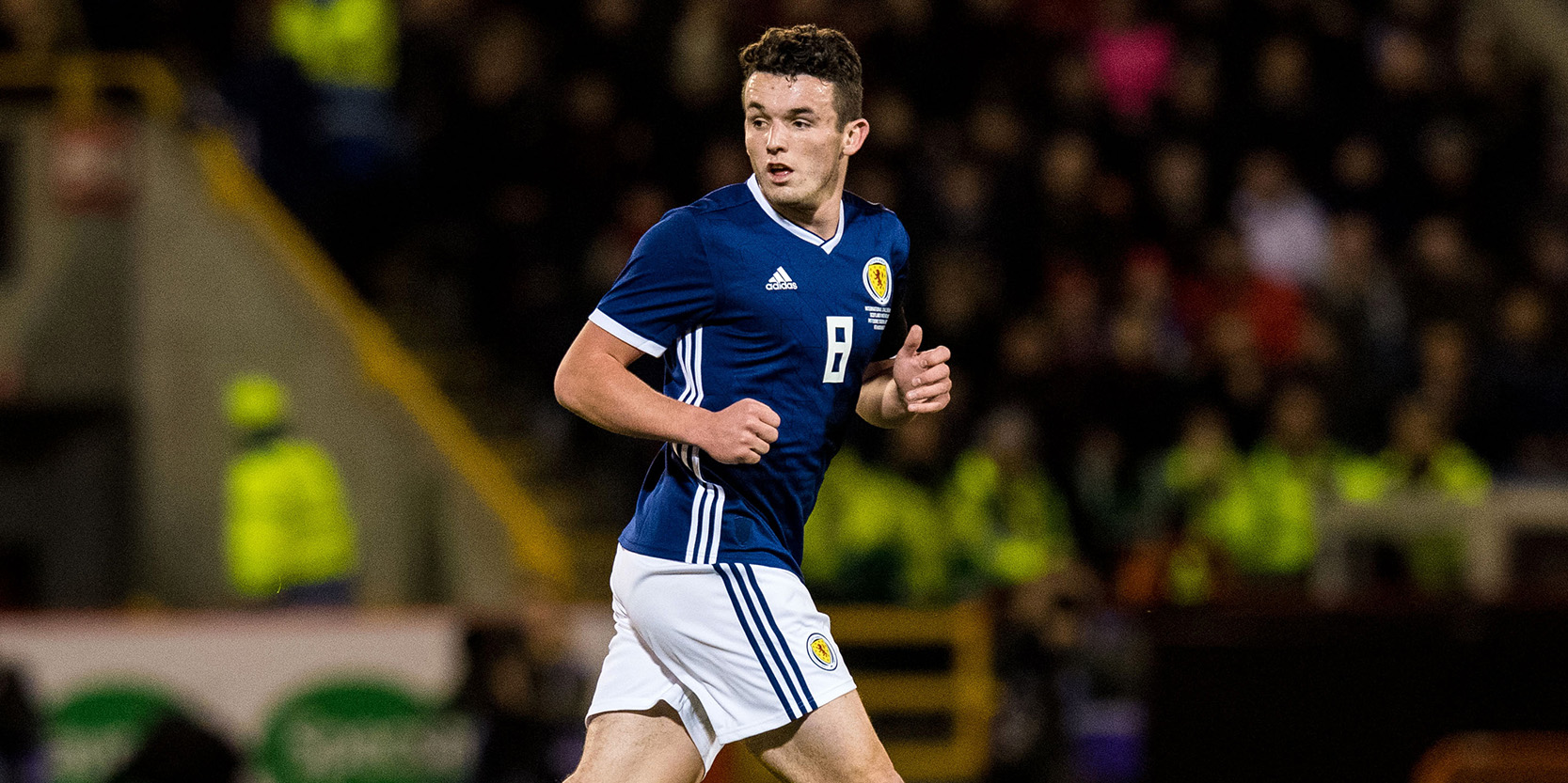 John McGinn playing for Scotland against the Netherlands