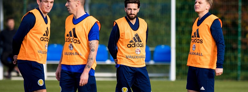 Players train at Oriam ahead of Scotland v Netherlands