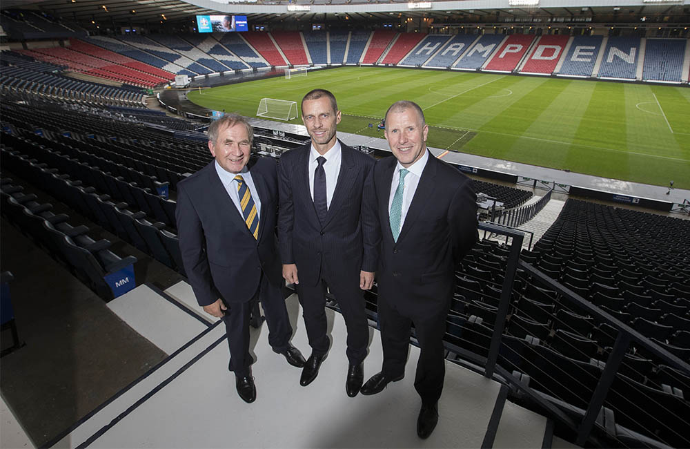 UEFA President Aleksander Ceferino visits Hampden ahead of EURO 2020