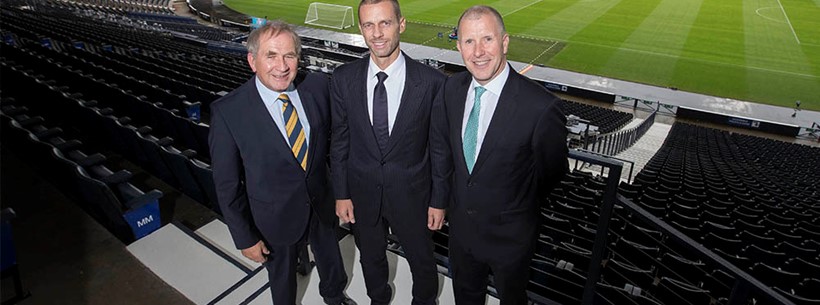 UEFA President Aleksander Ceferino visits Hampden ahead of EURO 2020