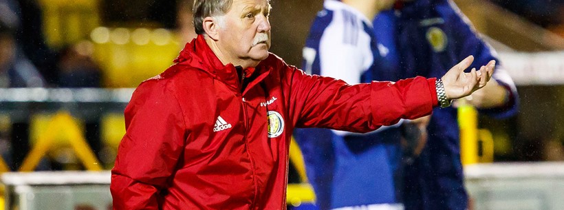 Donald Park instructs Scotland Under-19s from the sidelines
