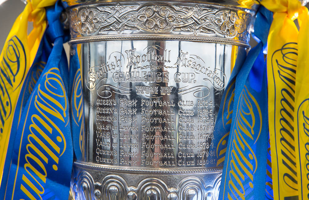 A close up view of the Scottish Cup.