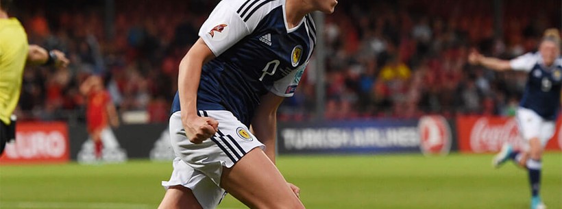 Caroline Weir celebrates