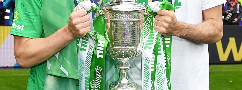 Mystery Celtic Players with the Scottish Cup