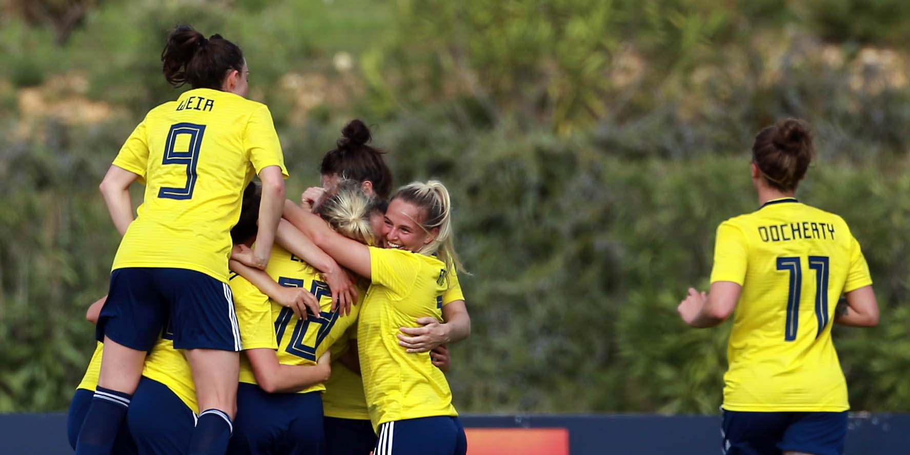 SWNT Celebrate against Iceland