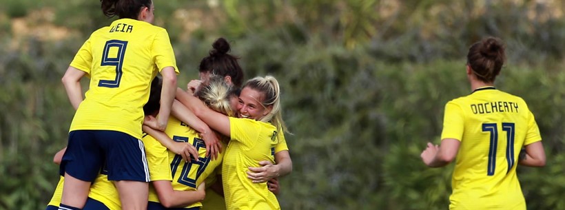 SWNT Celebrate against Iceland