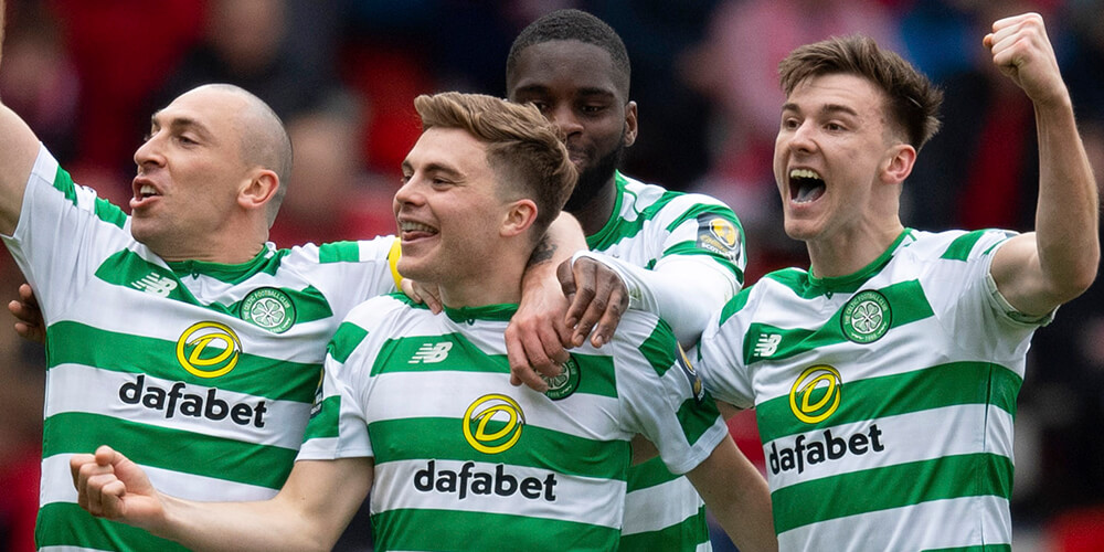 Celtic Players Celebrate