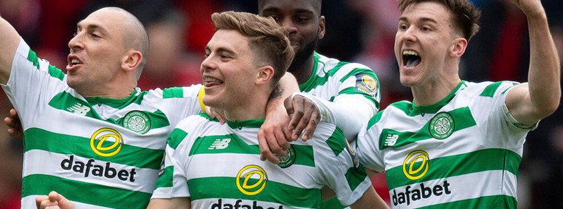 Celtic Players Celebrate