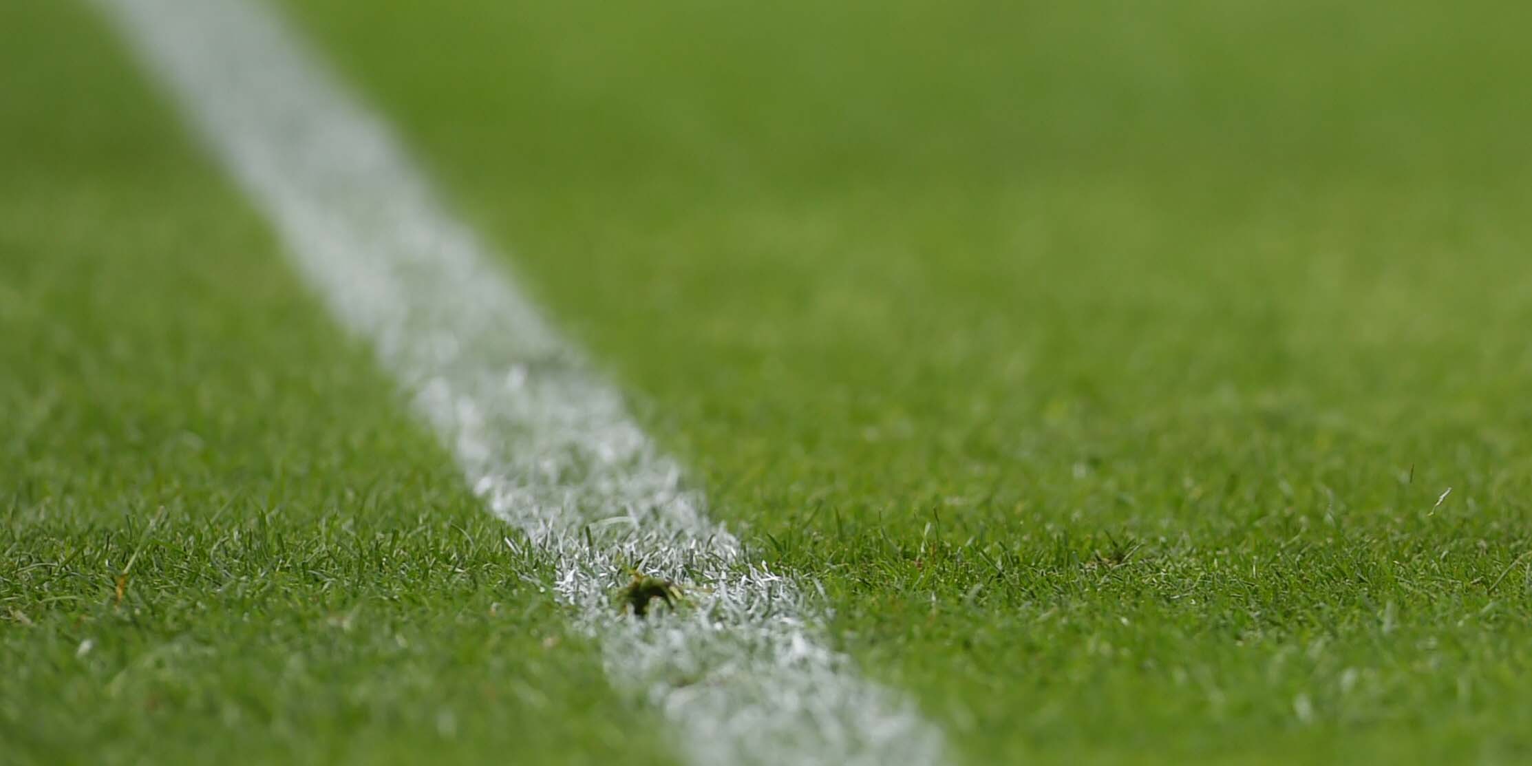 White line on football pitch