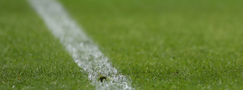 White line on football pitch