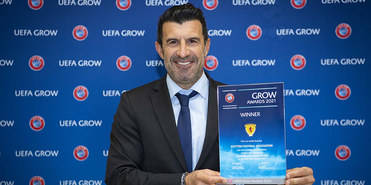 Luis Figo presents Scottish FA Award