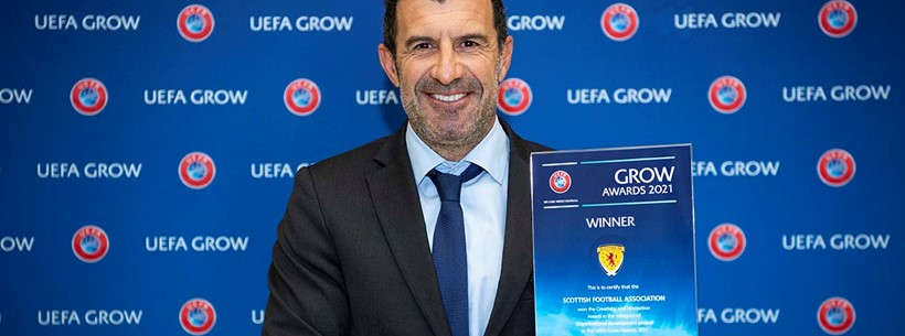 Luis Figo presents Scottish FA Award