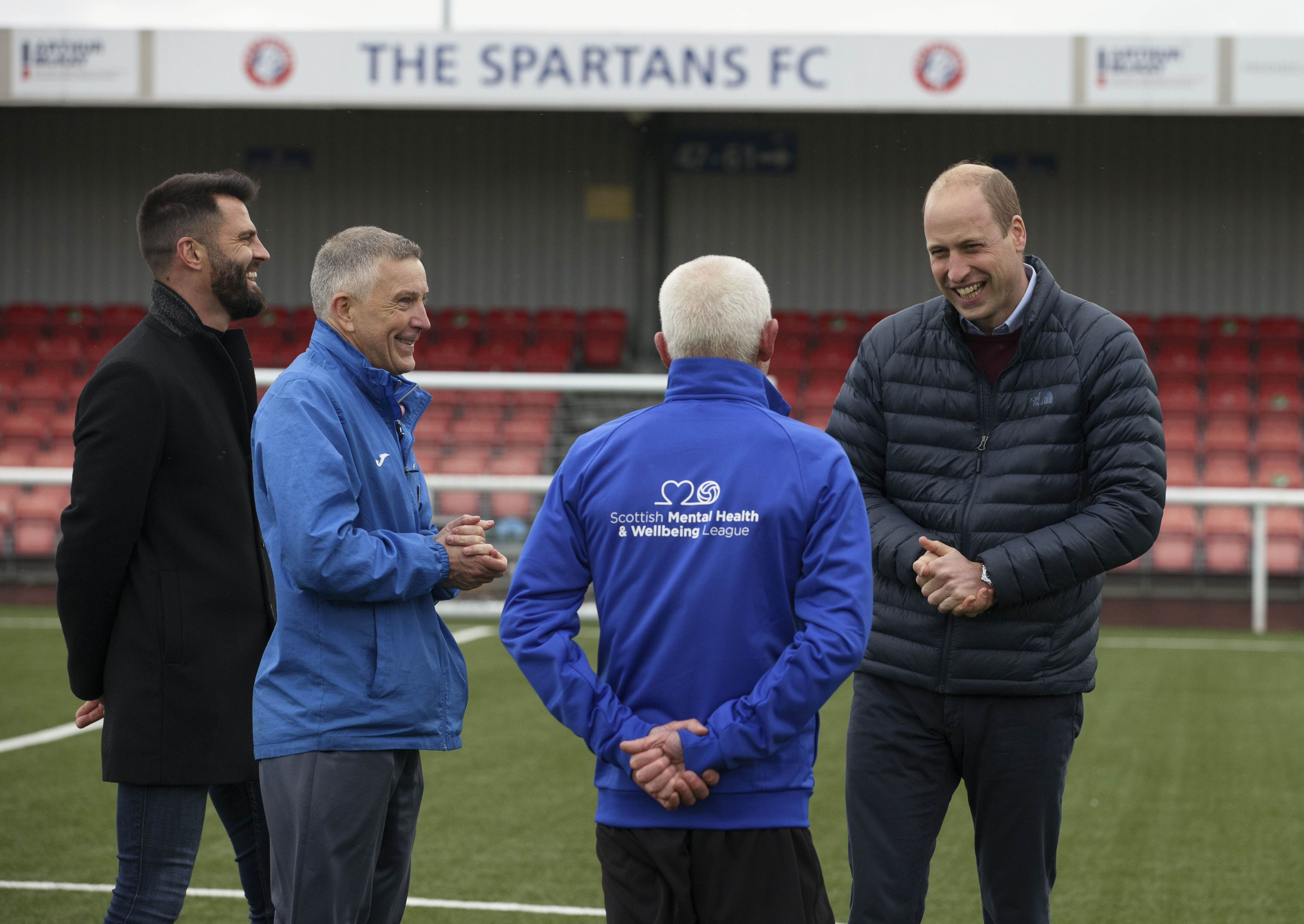 HRH The Duke of Cambridge (R) during a mental health event at Ainslie Park