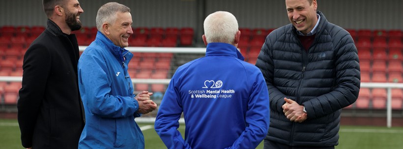 HRH The Duke of Cambridge (R) during a mental health event at Ainslie Park