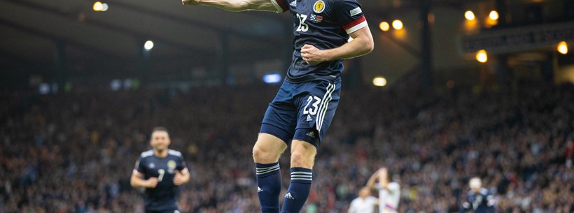 Anthony Ralston celebrates Scotland goal