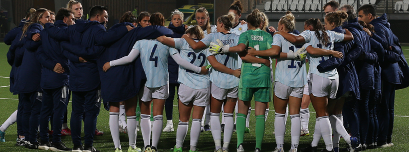 Scotland Women's National Team huddle